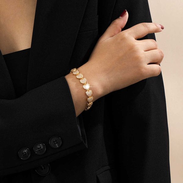 

jewelry fashion simple sweet love inlaid diamond bracelet, Silver