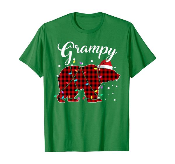

red plaid grampy bear matching buffalo pajama t-shirt, White;black