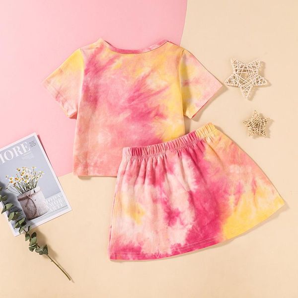 

clothing sets 2021 girls casual two-piece clothes set short sleeve round collar t-shirt and shorts light blue/ yellow, White