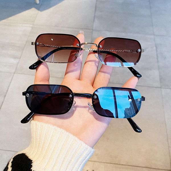

2021 new vintage small metal square sunglasses women brand fashion colorful driving sun glasses men shades oculos feminino uv400, White;black