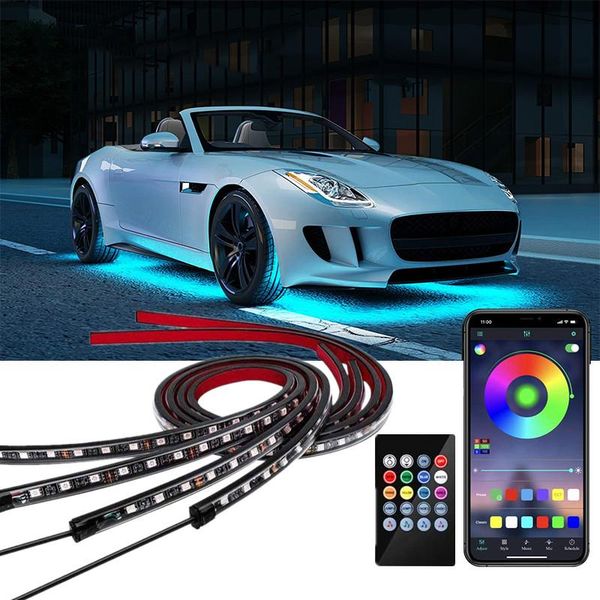 

interior&external lights car underglow light flexible strip led underbody remote /app control neon rgb decorative atmosphere lamp