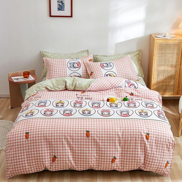 

bedding sets 3/4pcs set full single size lovely pink doll little princess style soft and breathable bedroom comfort oceania