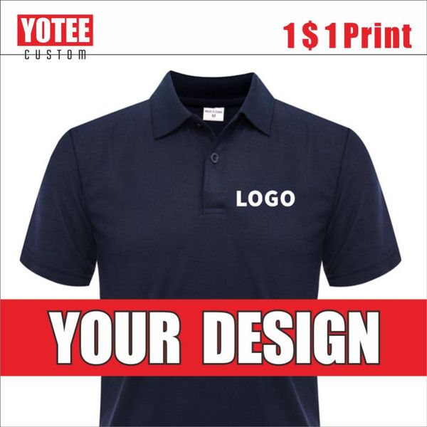 

men's polos yotee summer shirt casual short sleeve personal company group logo custom men and women top, White;black