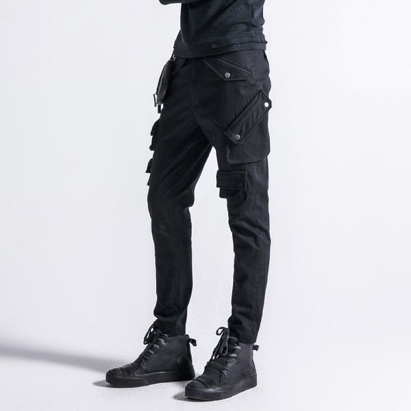 

men's pants 27-46 2021 clothing gd hair stylist original fashion multi bag personality casual plus size costumes, Black