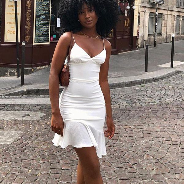 

casual dresses slip sleeveless bodycon mini sundress clubwear robe femme off shoulder summer dress elegant ruffles woman, Black;gray