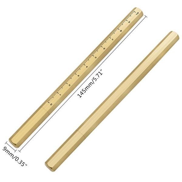 

creative vintage metallic gel pen hexagonal brass signing pens school supplies n7mc