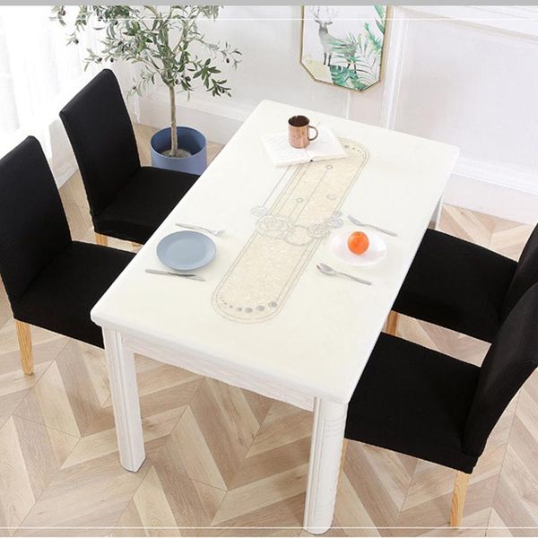 

new simple and fashionable waffle grid elastic thick solid color one-piece polyester chair cover for home textile docoration