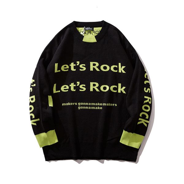 

2021 new color combine crew neck jumpers men's english coat print loose sweater pull man's clothes 21va, White;black