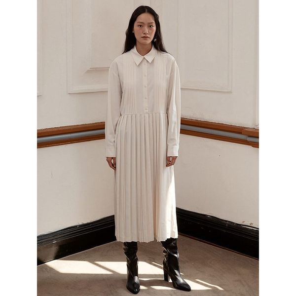 

2021 spring summer new pleated temperament commuter sleeve lapel shirt long women jol0, Black;gray