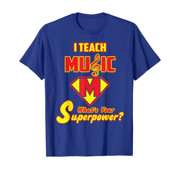

2 sided superhero: i teach music what's your superpower, White;black