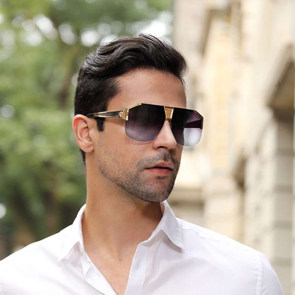 

new one piece sunglasses men's box fashion sunglasses men's fashion half frame sunglasses 05867, White;black