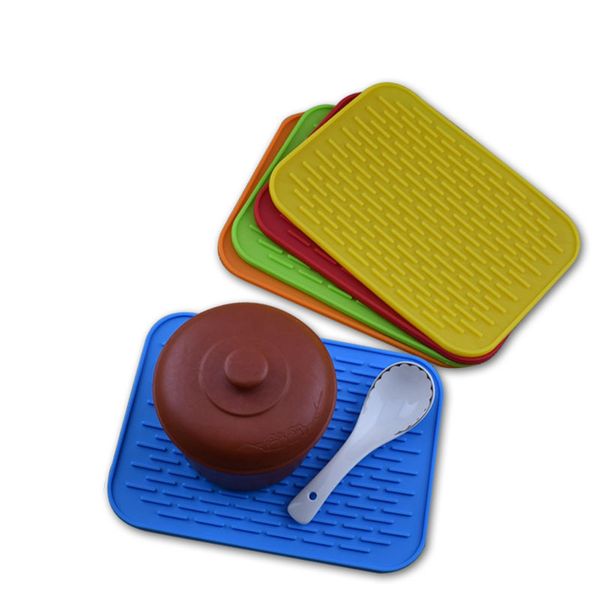 

silicone dish drying mat placement non-slip cup coaster heat resistant pot holder dining table placemat kitchen accessories