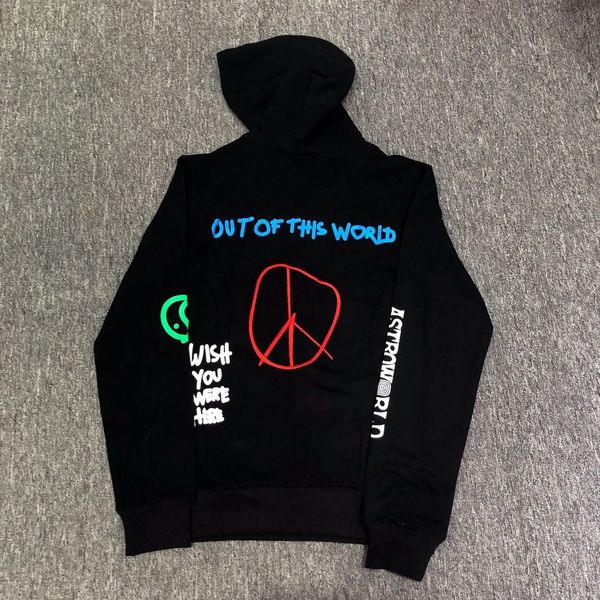 

2021 new quality scott asterworld printed women's hoodie hip hop street famous men's hat cotton pullover 6s79, Black