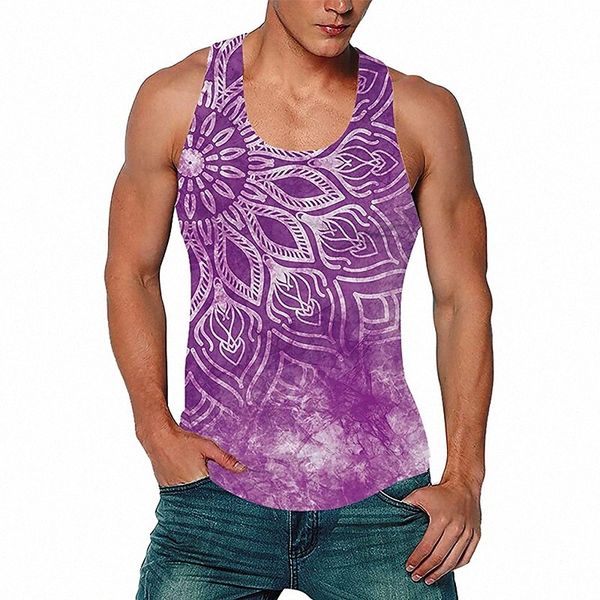 

men's tank vest undershirt shirt 3d print totem crew neck daily holiday 3d print print sleeveless casual beach purple / summer i0me#, White;black