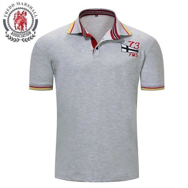 Fredd Marshall Polo Homme Homens Casgão-Fit Algodão Desempenho Sólido Polo Camisa Camisa Polo Camiseta 030 210527