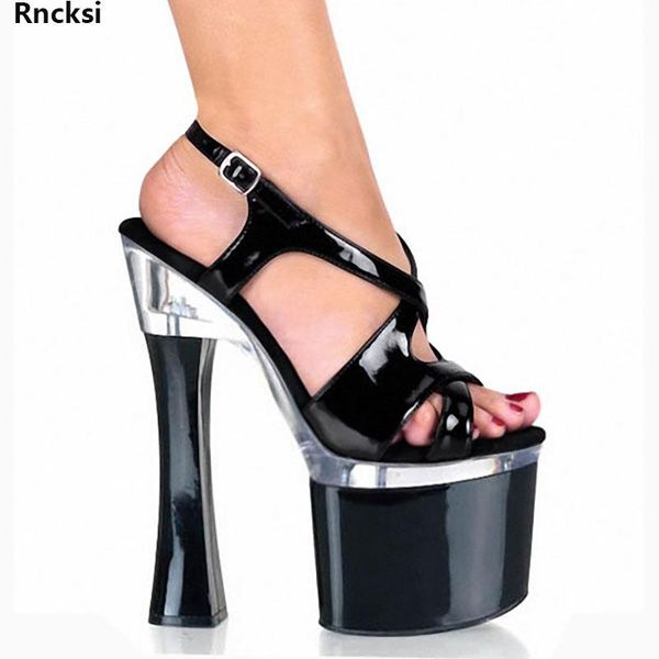 

sandals rncksi women high heel high-platform pole dancing shoes 18 cm women's, Black