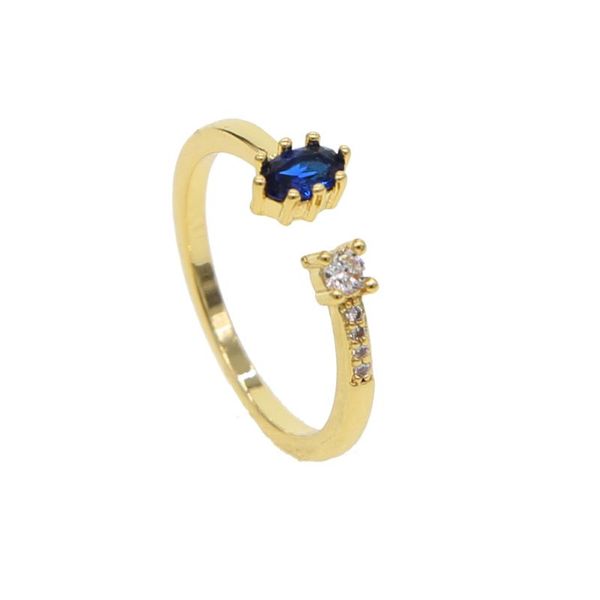 

cluster rings geometric melody fashion clear and blue sparking cz finger for women gold color jewelry, Golden;silver