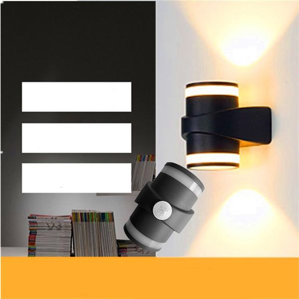 

6pcs 12w 14w ac85-265v pir sensor waterproof ip65 led wall light infrared human body induction wall lamp outdoor lighting