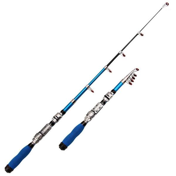 

mini portable sea rod pocket fishing shrink 35cm blue boat rods