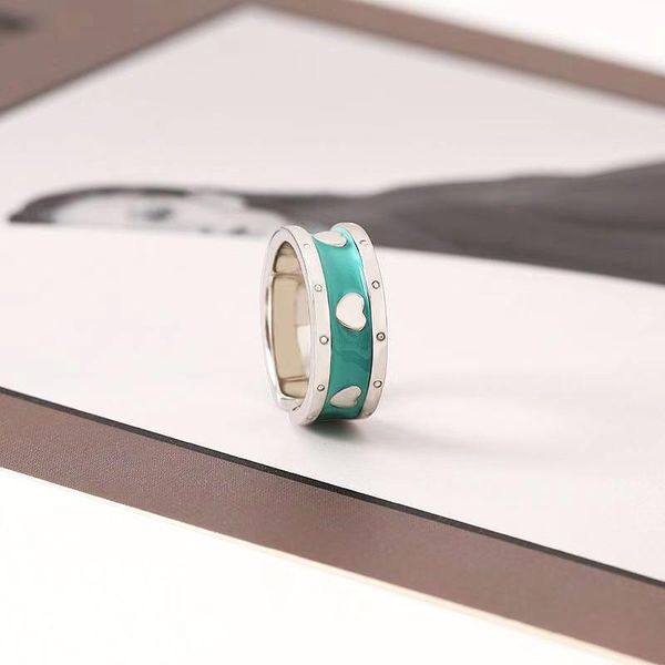 

cluster rings tif first law silver ring with female logo, 925, green enamel, romantic heart shape, original, gift giving, Golden;silver