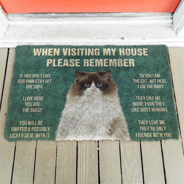 

carpets 3d printed please remember ragoll cats house rules custom doormat non slip door floor mats decor porch 04