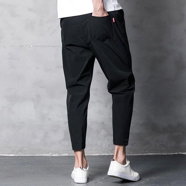 

men's pants summer ninth thin section casual students korean version loose harem trendy feet tide jogger japanese fashion, Black