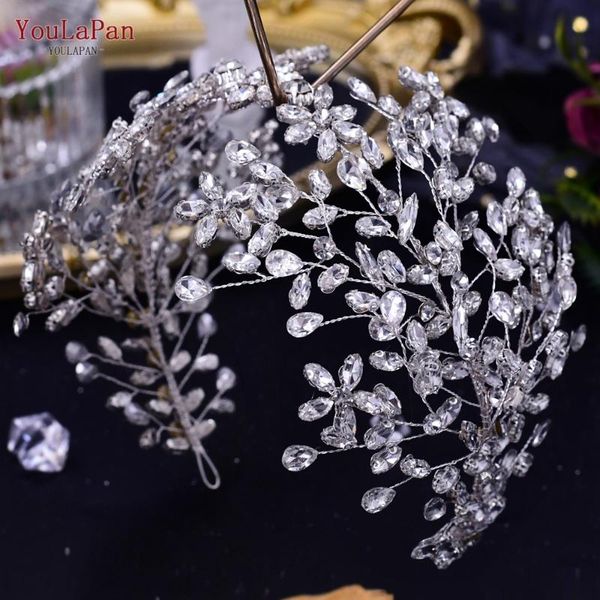 

hair clips & barrettes youlapan hp414 bridal hairbands rhinestone woman tiara crown headdress wedding accessories banquet party headwear, Golden;silver