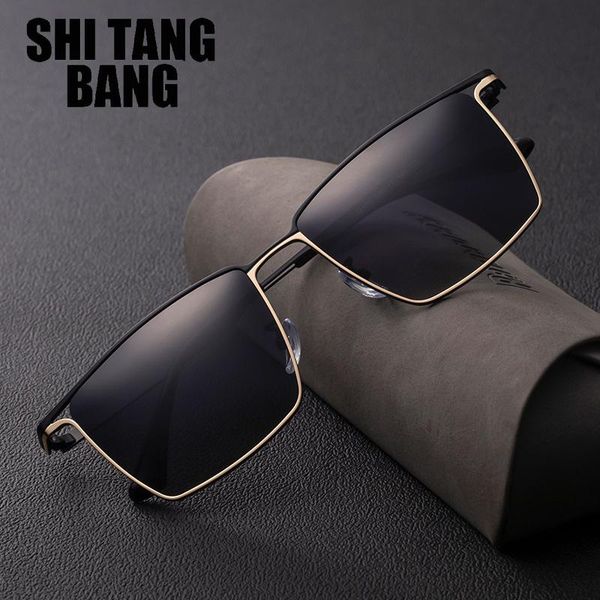 

sunglasses high-quality polarized men trendy small frame fashion brand metal sun glasses men's outdoor sports driving mirror, White;black