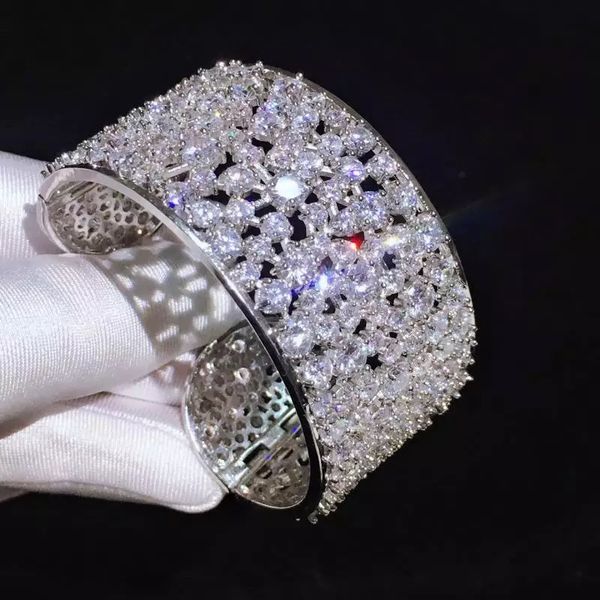

14k gold moissanite diamond bangle bracelet for women bridal wedding bangle trendy party jewelry, Golden;silver