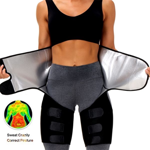 

waist trainer belt for women waist thigh trimmer butt lifter slimming workout sweat band body shaper adjustable hip enhancer 210810, Black;white
