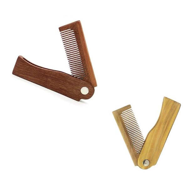 

hair brushes natural wood comb for men fold beard facial brush shaving men's mustache gift wholesales, Silver