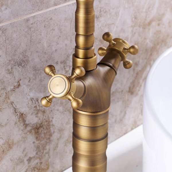 

two ceramics handles water filter faucet sink vintage brass kitchen bathroom faucet single hole water intake tap deck qylkry