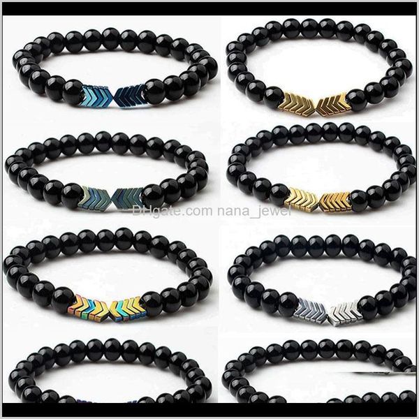 

black stone bracelets essential oil diffuser healing balance yoga magnet arrow charm bracelet ujybc c6k1b, Golden;silver