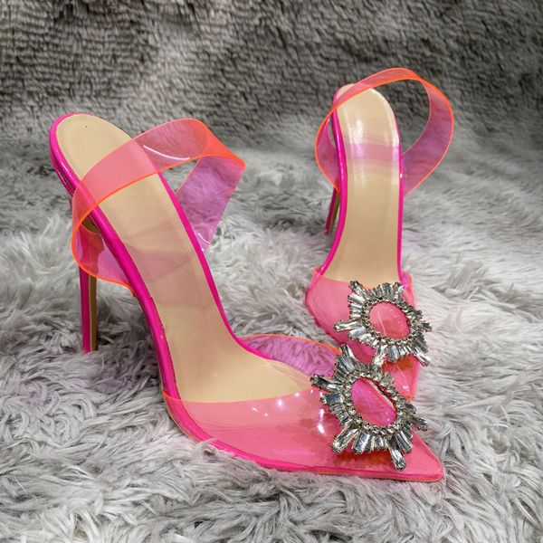 

dress shoes 12cm sun drill buckle transparent pvc high women's shoes with stitches, shoes, transparent glass, pointed end, s lis1, Black