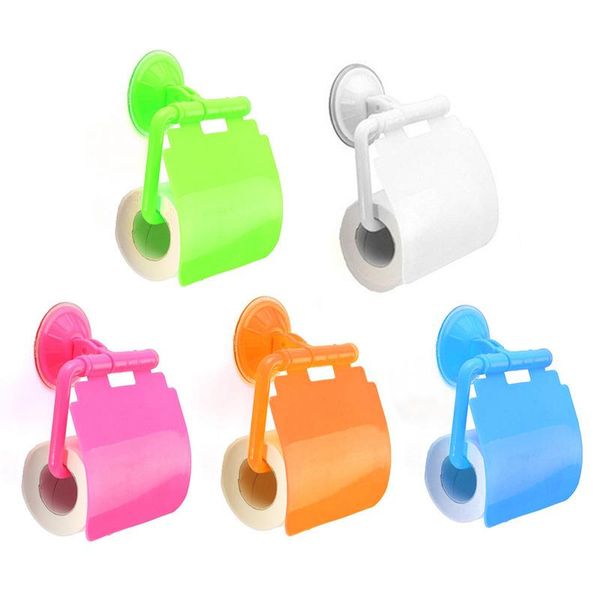 

toilet paper holders 1pcs wall mounted suction cup tissue holder roll papers stand storage dispensers with cover bathroom accessories
