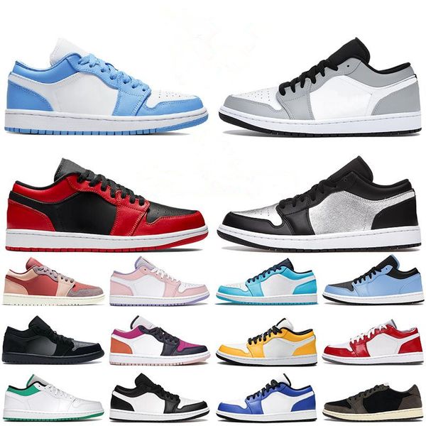 

unc low 1 1s men basketball shoes university blue panda light smoke grey black siren red reverse bred mens sneakers women trainers