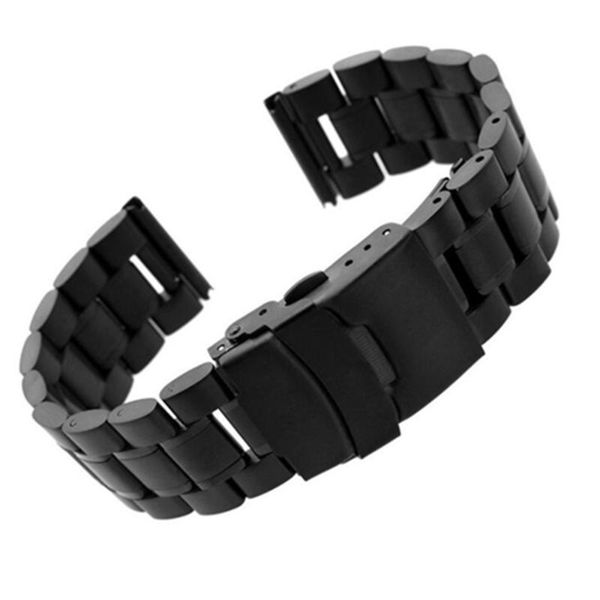 

watch bands metal watchband 18mm 20mm 22mm 24mm stainless steel watches straps bracelet for man wristwatch clock hours + 3 spring bars, Black;brown