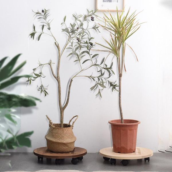

planters & pots wood flower pot removable tray plant holder stand base with wheels planter mover trolley plate gard accessories