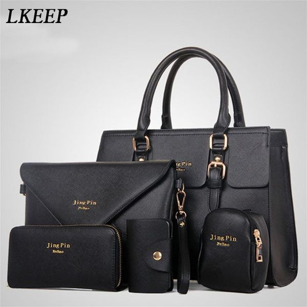 

shoulder bags women fashion 5 piece/set handbag purse set classic messenger bag imitation leather 6 colors ladies pu