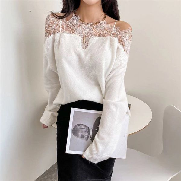 

women's sweaters hzirip elegant white mesh blouse, female retail style shirt with income, urban retro chic ngwr, White;black