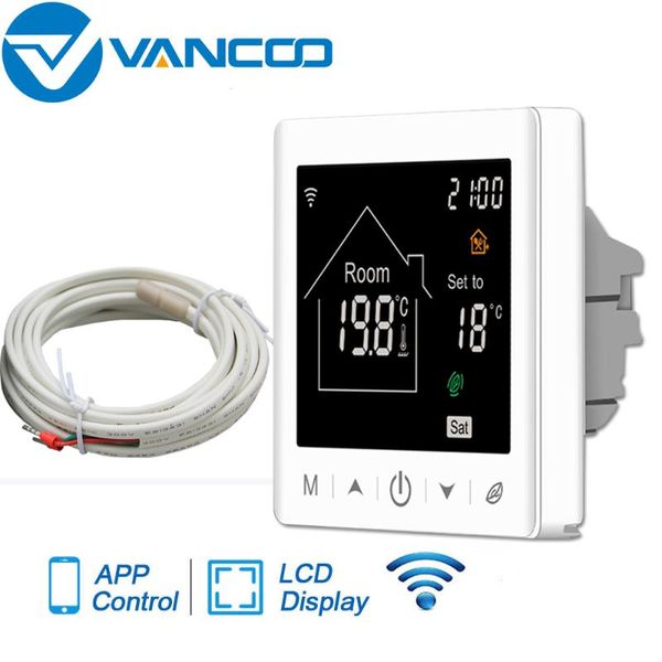 

smart home control vancoo wifi thermostat 220v electric heating temperature controller lcd display digital warm floor thermoregulator