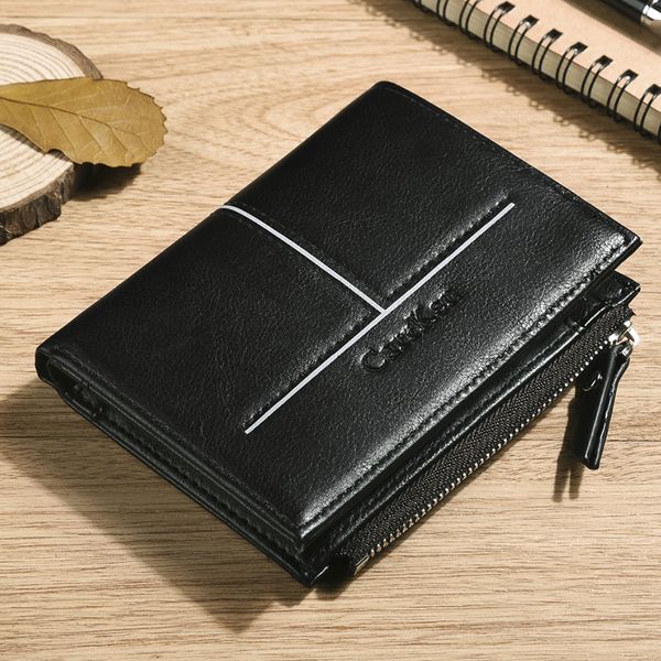 

business men wallet brand wallet double zipper&hasp design small wallet male short card holder coin purse carteira, Red;black