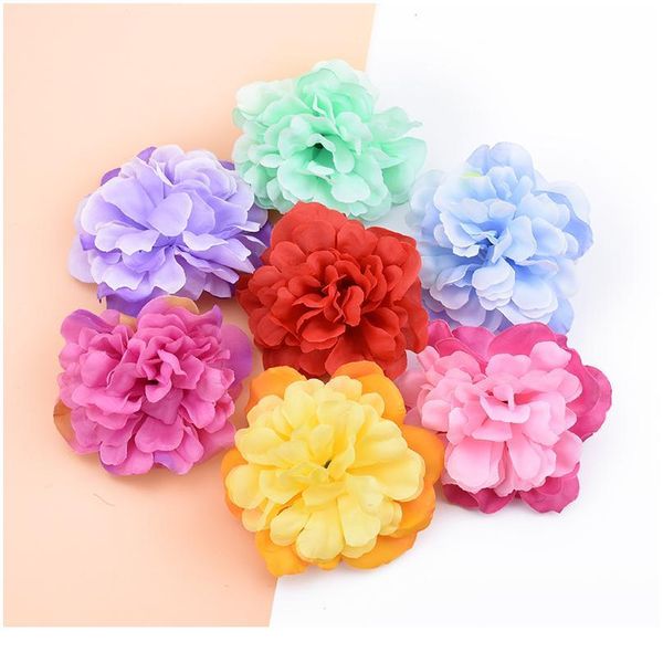 

100pcs 10cm silk peony heads bridal accessories clearance christmas wreath wedding home decor diy gifts artificial flowe qyldzl