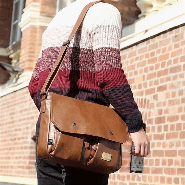 

retro leather men's belt bag, three-layer bag, simple leisure, suitable for work and travel