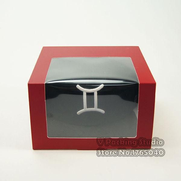 

gift wrap red paper box with pvc window. exhibition baseball hat folding clothing hats cap packing boxes 100pcs/lot