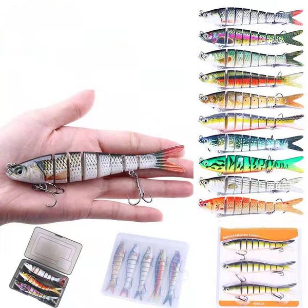 

luya fish 8 sections 13.7cm-27g-4 hook bionic hard bait color can be customized