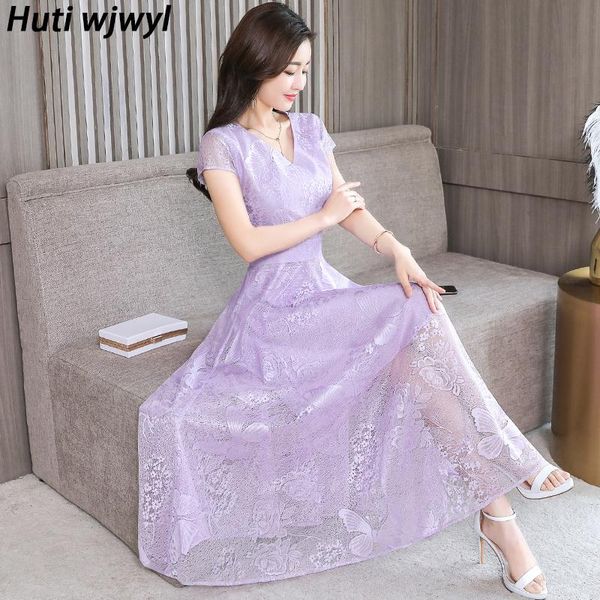 

party dresses 2021 vintage solid embroidered lace beach spring summer plus size runway maxi dress elegant women bodycon vestidos, White;black