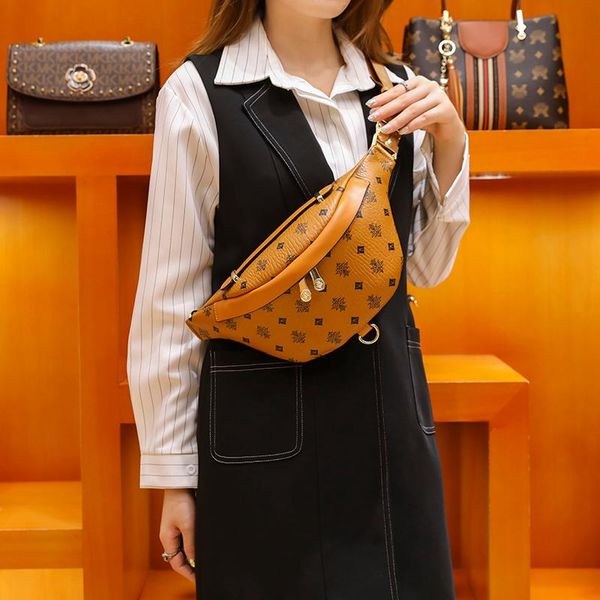 

waist bags suede cowhide fashion classic print ladies belt bag 2021 commuter all-match retro chest sac luxe femme