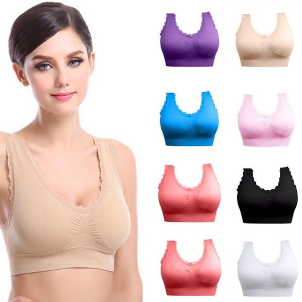 

yoga outfit sports bras - padded seamless high impact support for workout fitness shockproof push up gym sportswear