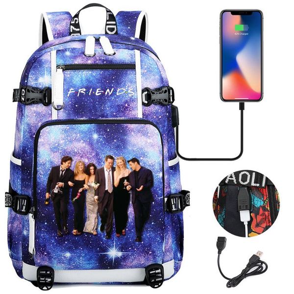 

backpack central perk coffee friends tv show large capacity lapbag waterproof multifunction usb charging